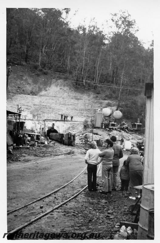 P06688
Train, tunnel entrance, Canning Dam, ARHS visit
