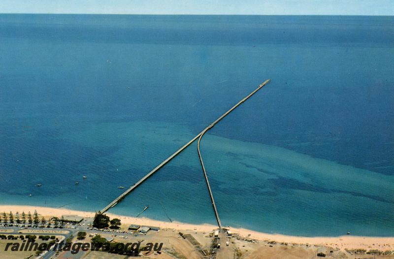 P06720
Jetty, Busselton, aerial view, before damaged by cyclone Alby, postcard
