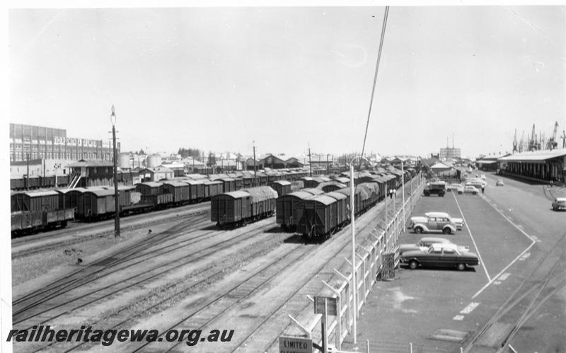 P06752
Yard, Fremantle, looking west, E shed in background
