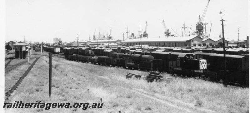 P06758
Yard, Fremantle, looking west, E shed in background, taken at 12.40 pm
