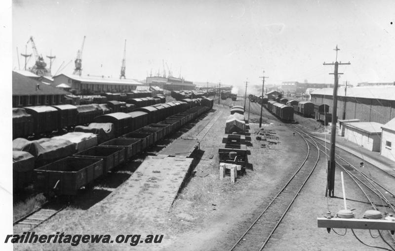 P06760
Yard, Fremantle, looking east, passenger terminal in background, taken at 12.40 pm.
