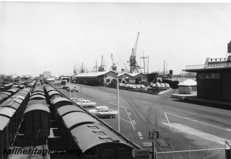 P06762
Yard, Fremantle, looking west, taken at 12.40 pm, E shed in background
