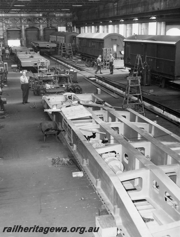 P06799
WF class wagons,(later reclassified to WFDY),under construction, Car Shop, Midland Workshops
