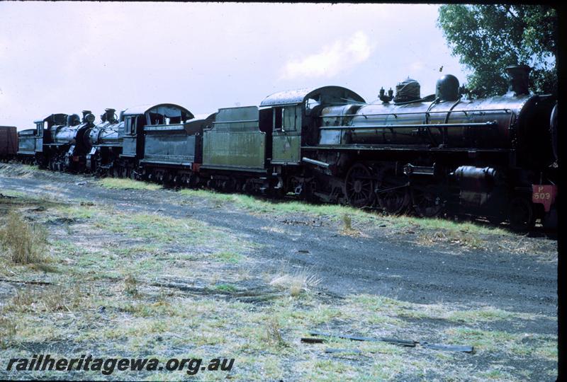 P06823
P class 509, Midland Workshops stowed, side and front view
