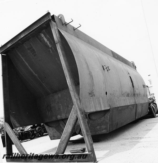 P06945
XO class woodchip hopper, end and side view, under construction
