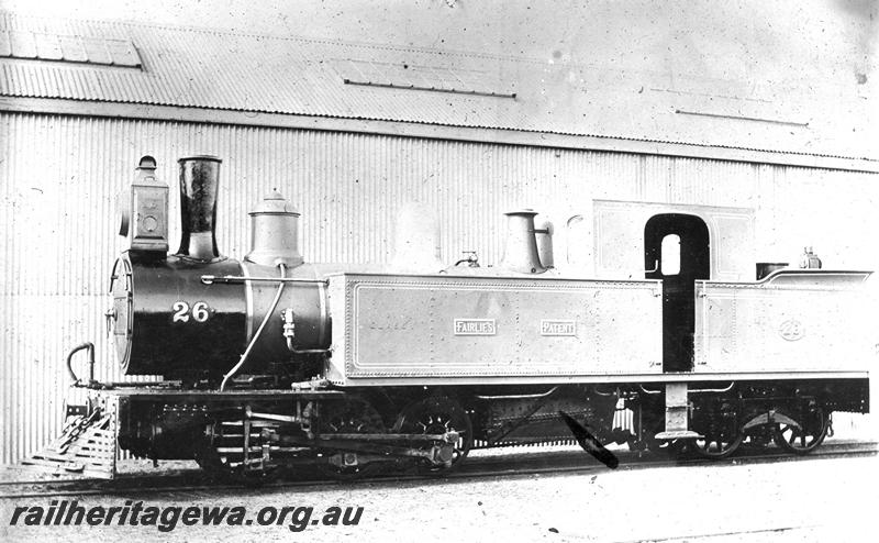 P07022
I class 26, 0-6-4- single Fairlie Patent loco, side view, same as P6169
