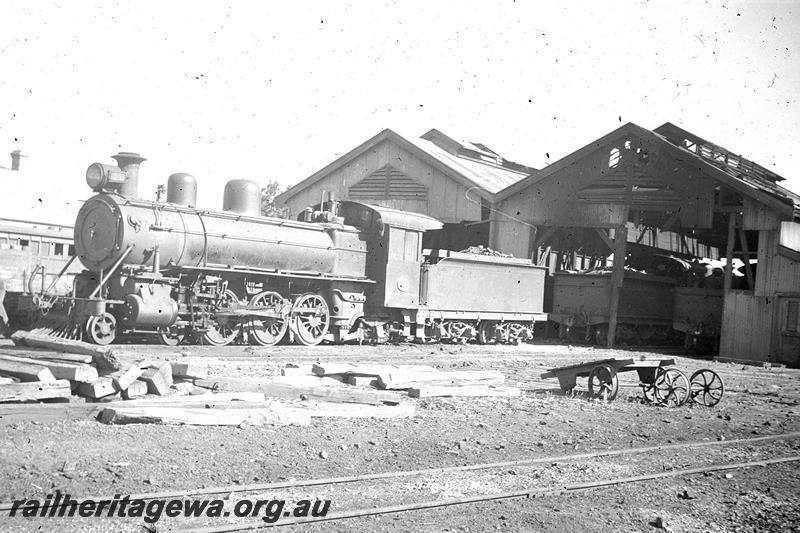 P07080
MRWA C class 15, loco sheds, Midland Junction, front and side view .
