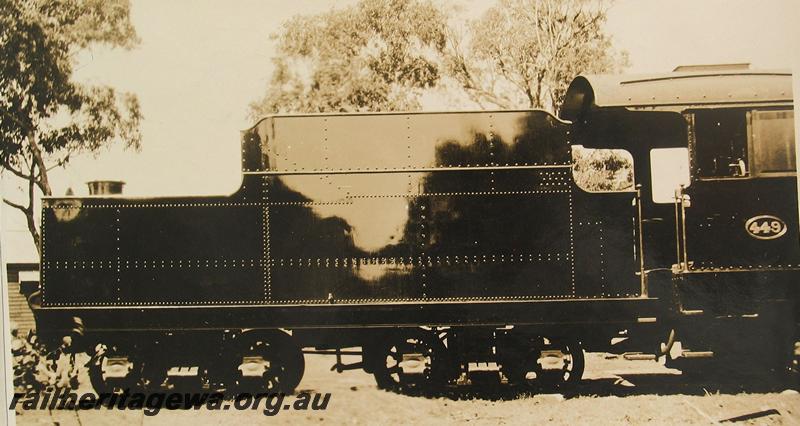 P07212
P class 449 (renumbered P class 509 on 20.12.1946), side view of tender and cab
