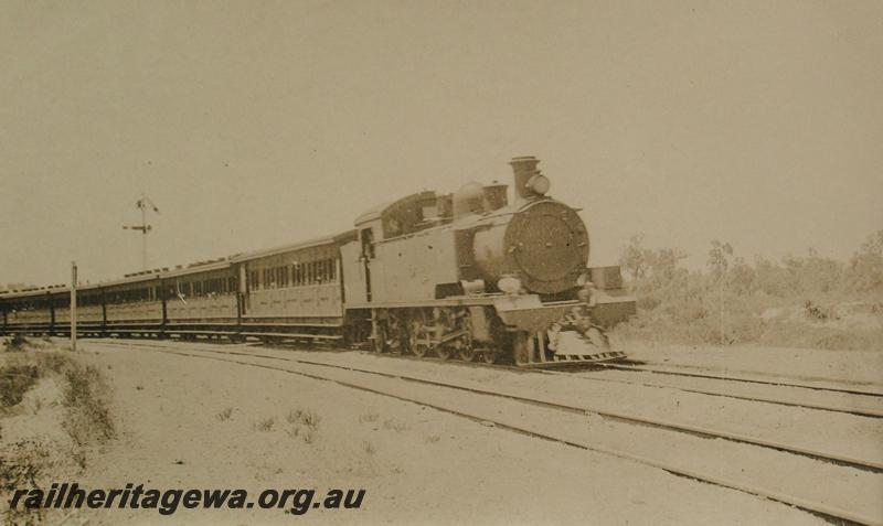 P07243
DS class loco with passenger train on the Belmont Branch, Signal in the background
