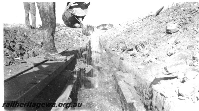 P07291
6 of 19 photos of the construction of the railway dam at Wurarga. NR line, clay core wall construction
