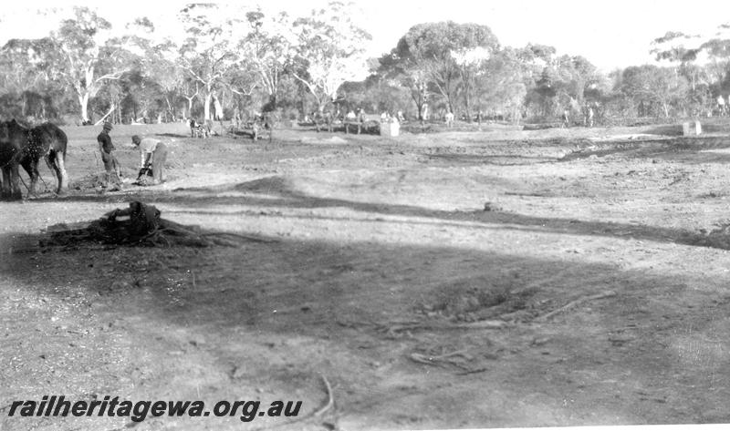 P07337
1 of 15 views of the construction of the railway dam at Williams, BN line, general view of dam site from the N.E. corner
