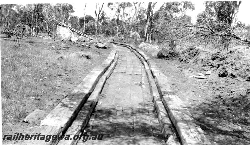 P07341
5 of 15 views of the construction of the railway dam at Williams, BN line, sleeper lined drain
