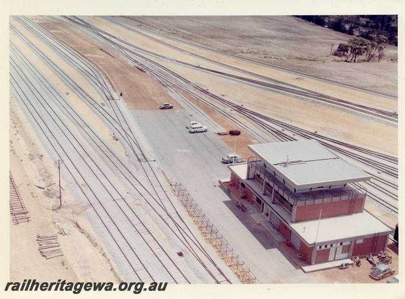 P07368
Yardmaster's Office & control tower, Avon Yard, elevated view
