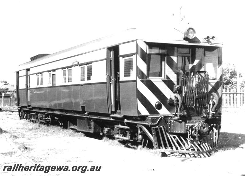 P07474
ASA class 445 steam railcar, side and non engine end view.
