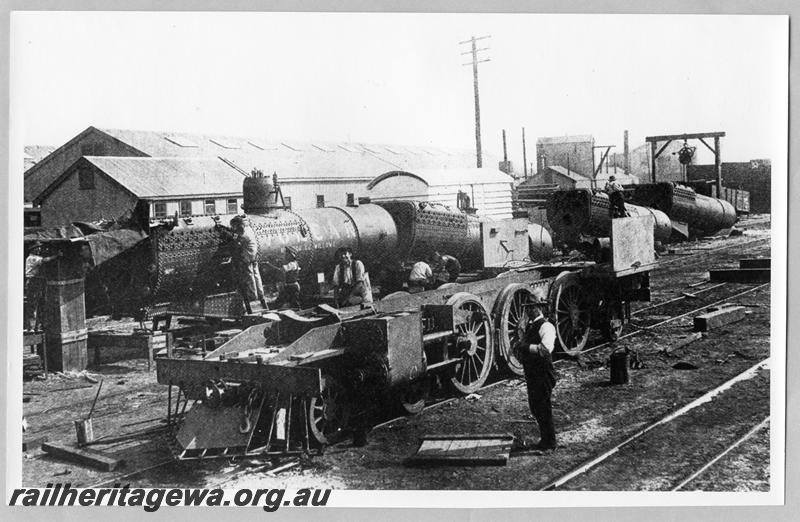 P07599
E class locos being assembled, Fremantle Railway Workshops
