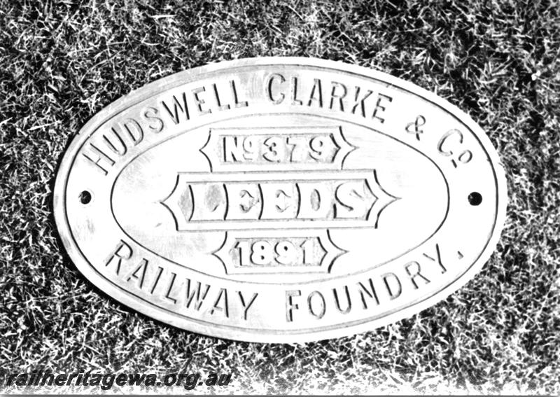 P07615
Makers plate (builders plate), loco Preston, 