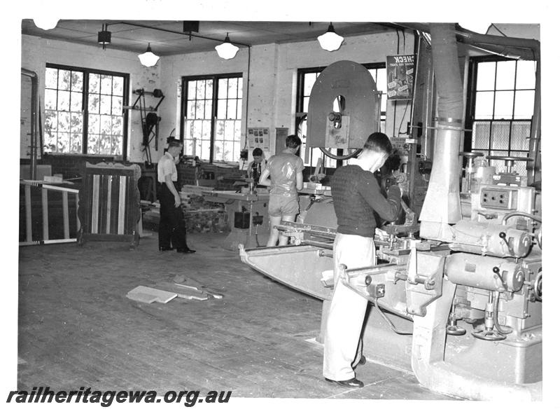P07618
WAGR apprentices in day trade classes in woodwork at the Leederville Technical School
