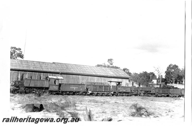 P07793
Millars derelict locos line up at Yarloop, includes loco 