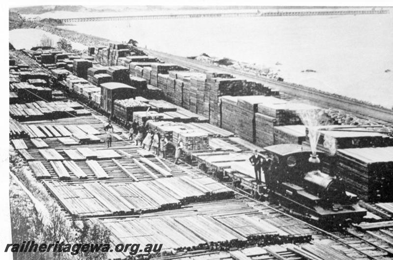 P07814
GSR 0-6-0 WT loco, later WAGR S class, Albany timber stacking yards
