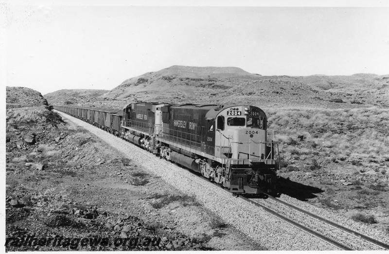 P07846
Hamersley Iron M636 class No.2004, double heading on iron ore train, 
