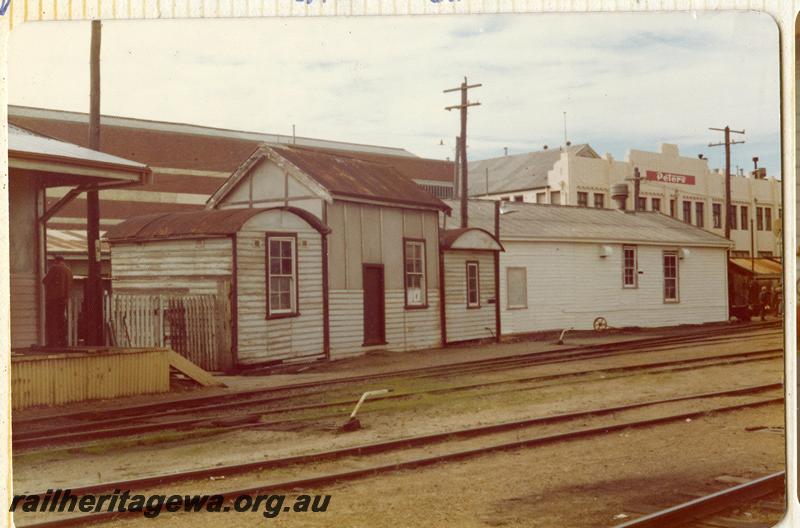 P07893
5 of 13 views of the Car & Wagon depot, Perth Yard, shows from left to right, the Linen Room, Tel Store, Tel Inspectors Office, Machine Room for battery charging, Battery Store, part view of the old Fitters Room.
