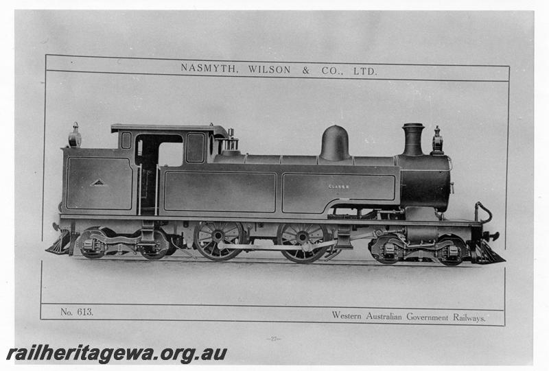 P07950
N class steam loco, side view, builder's photo
