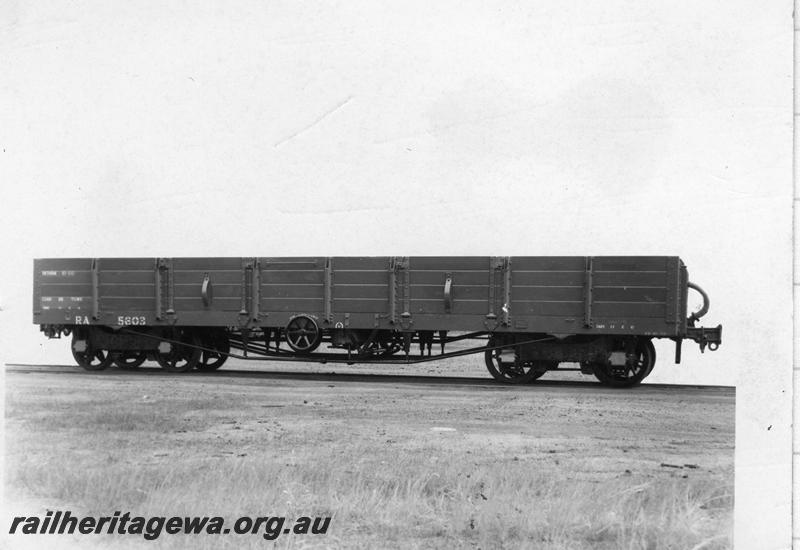 P08027
RA class 5603 bogie open wagon, side view.
