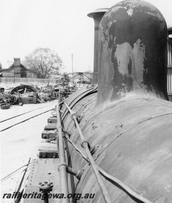 P08282
Millars loco No.72, view through cab porthole along boiler
