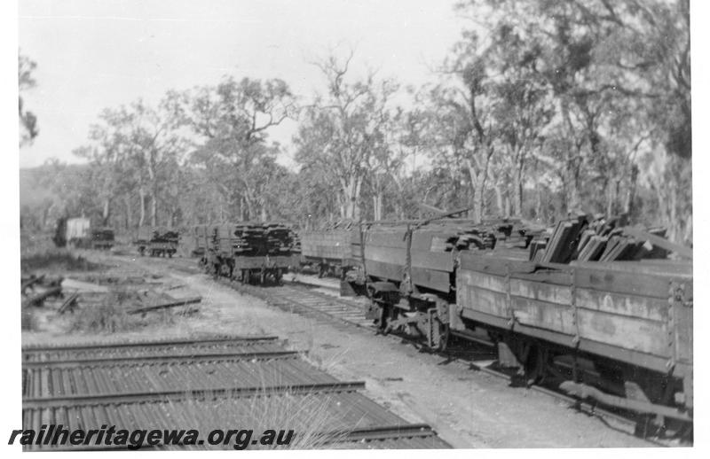 P08295
Millars loaded rolling stock in Timber Yard at Yarloop
