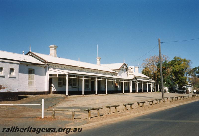 P08479
Northam, station building, narrow gauge, view of road side, ER line.
