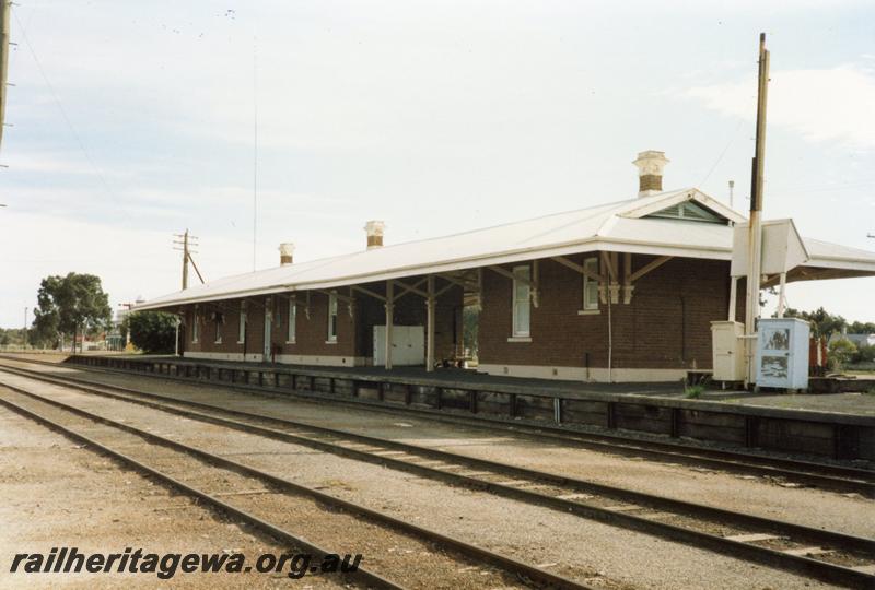 P08522
Wagin, station building, rear of lever frame, GSR line.
