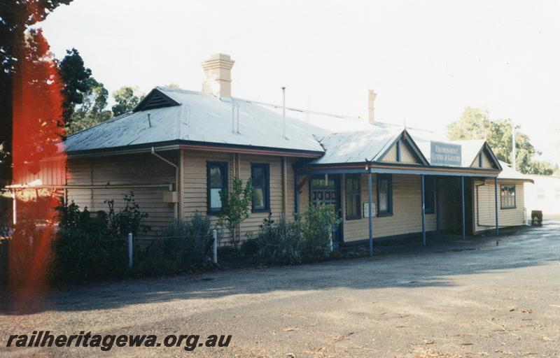 P08635
Bridgetown, station building, view from road side, PP line.
