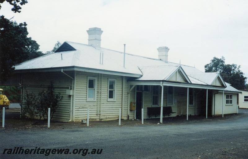 P08637
Bridgetown, station building, view from road side, PP line.
