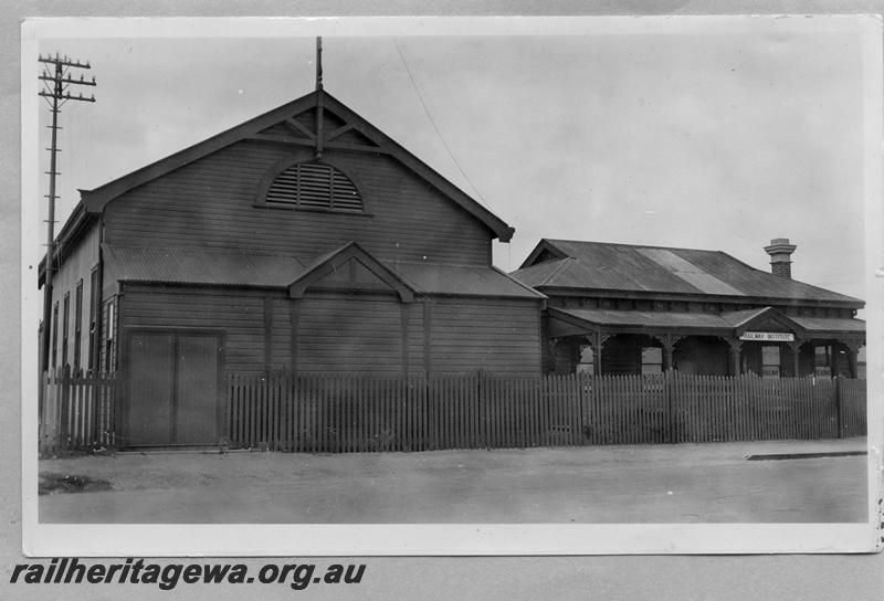 P08711
Railway Institute Buildings, Geraldton, hall and office incorporating the 