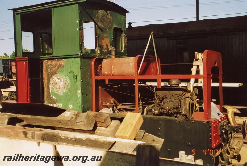 P08724
2 of 4 views of the restoration of loco No.4 showing the original lining around the cab, Rail Transport Museum
