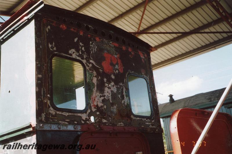 P08725
3 of 4 views of the restoration of loco No.4 showing the original lining around the cab, Rail Transport Museum
