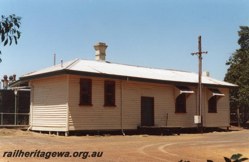 P08778
3 of 4 views of the station at Greenbushes, PP line, end and rear view of station building
