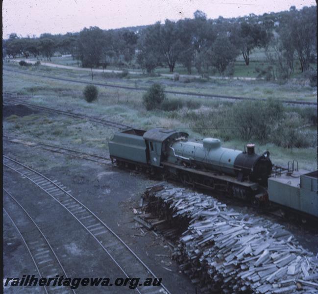 P08840
2 of 5 views of locos located at the Narrogin loco depot, GSR line. Elevated view of W class 919 and rear half of the tender of PM class 706

