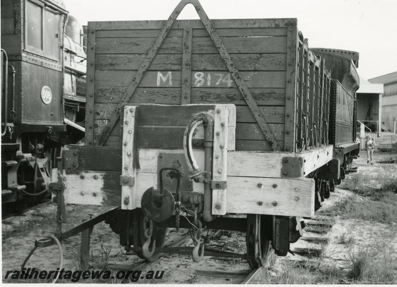 P08856
2 of 4 views of M class 8174 coal box wagon, Rail Transport Museum, end view
