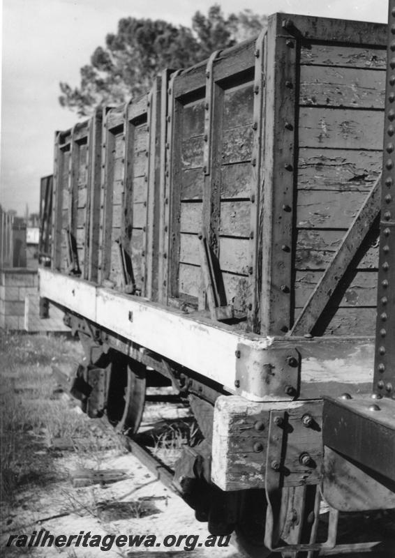 P08857
3 of 4 views of M class 8174 coal box wagon, Rail Transport Museum, view along the side
