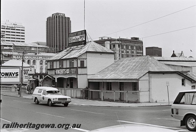 P09121
WAGR owned building located at No.1 Beaufort Street, leased by the WA Branch of the Australian Model Railway Association as their clubrooms, street side view
