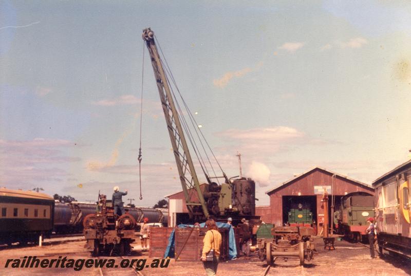 P09345
Steam crane No.26, loco shed, Pinjarra, SWR line, in Hotham Valley Tourist Railway ownership
