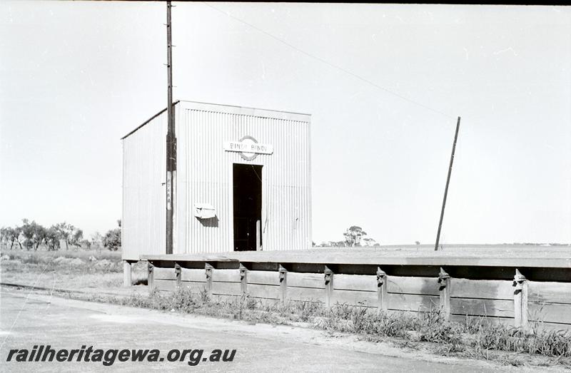 P09491
Bindi Bindi, out of shed, loading bank, nameboard. CM line.
