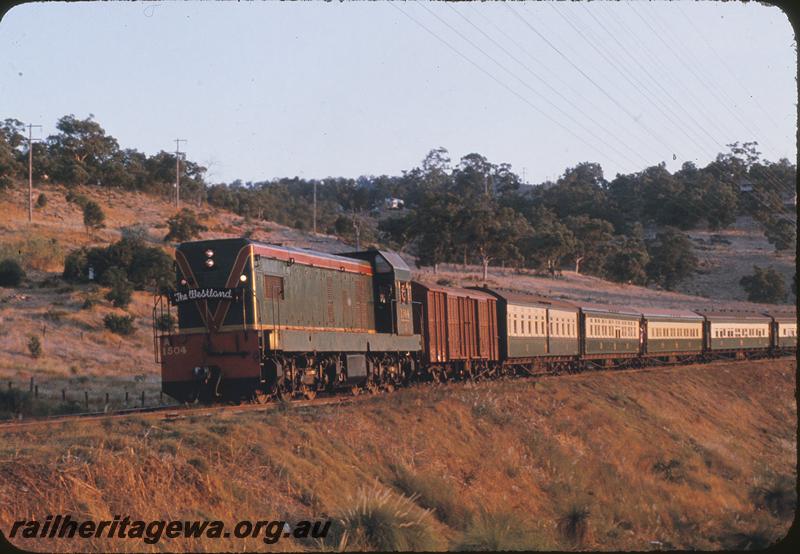 P09645
A class 1504 on down 'Westland' on bank between Blackboy Hill and Swan View. ER line.
