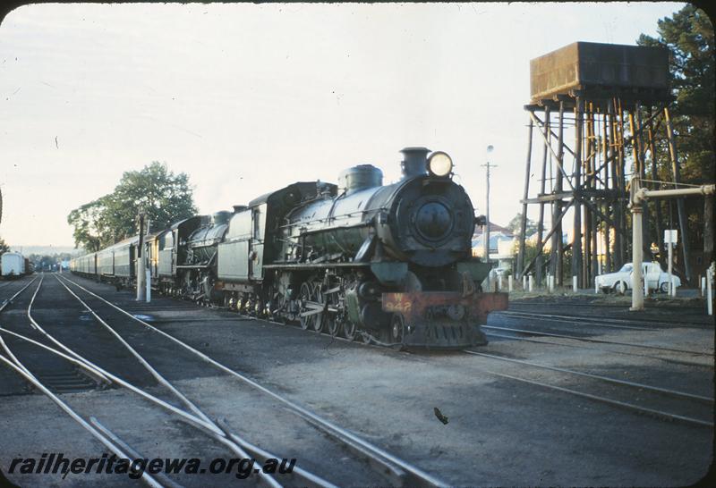 P09651
W class 942, W class, 'Apple Festival Train', water tower, water columns, Donnybrook yard. PP line.
