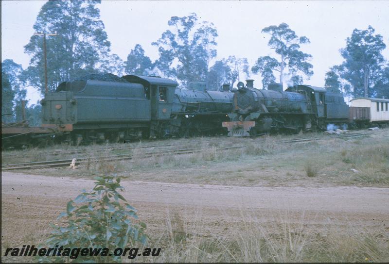 P09715
W class 929, up goods, crossing W class, down goods, workmen's van, Yornup? PP line.
