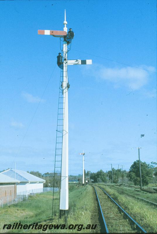 P09731
Signals, down outer home, up advanced starter, back to back, York, GSR line.
