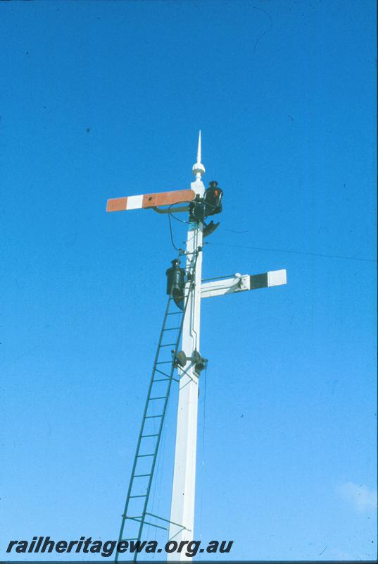 P09732
Signals, down outer home, up advanced starter, back to back, York, GSR line.
