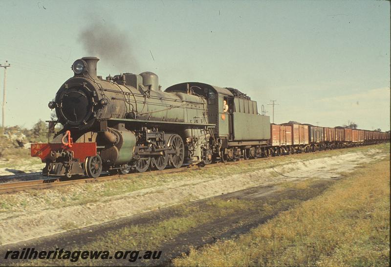 P09819
PMR class 731, ex MRWA wagon in consist, on up goods, near Mundijong. SWR line.
