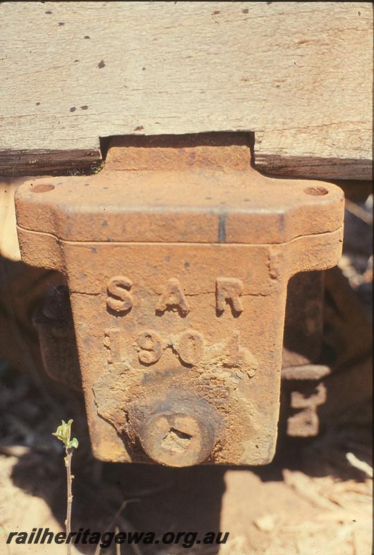 P09917
Mill wagon axlebox, SAR 1904, Donnelly River Mill.
